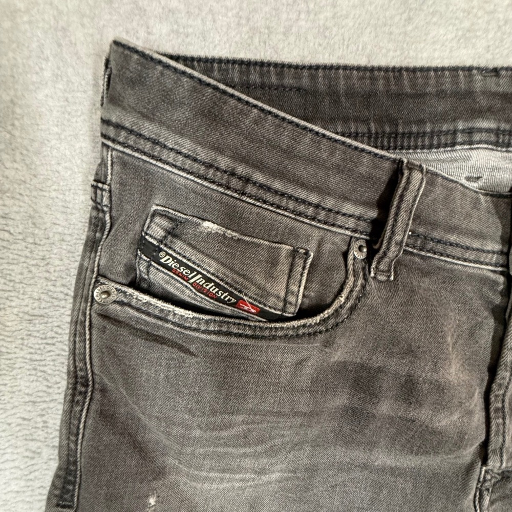 Diesel Sleenker-X Slim Skinny Jeans Mens 33x32 Dark Gray Stretch Denim 069JR - Picture 4 of 16